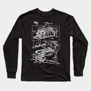 2JZ-GE JDM Supra Engine Exploded Blueprint Long Sleeve T-Shirt